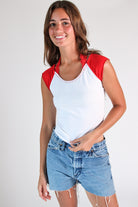 Lace Halter Raglan Tee
