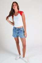 Lace Halter Raglan Tee