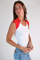 Lace Halter Raglan Tee