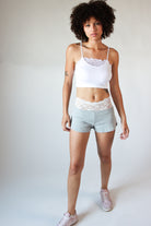 Lace Pointelle Shorts Gray