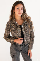 Leopard Cropped Jean Jacket