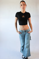 Leopard Print Star Crop Tee