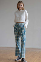 Light Blue Plaid Pants