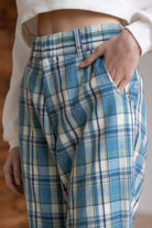 Light Blue Plaid Pants