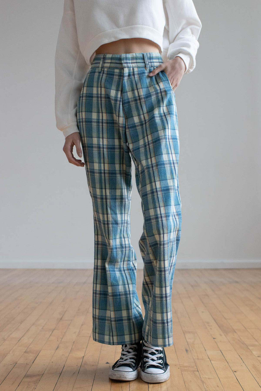 Light Blue Plaid Pants