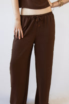 Lightweight Crinkle Beaded Wide Leg Pants