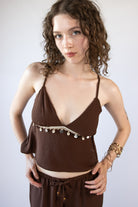 Lightweight Crinkle Seashell Babydoll Tank Top