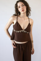 Lightweight Crinkle Seashell Babydoll Tank Top
