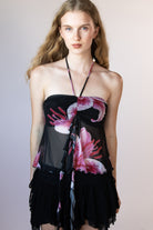 Mesh Lily Beaded Halter Neck
