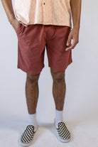 Linen Cotton Blend Pull On Shorts