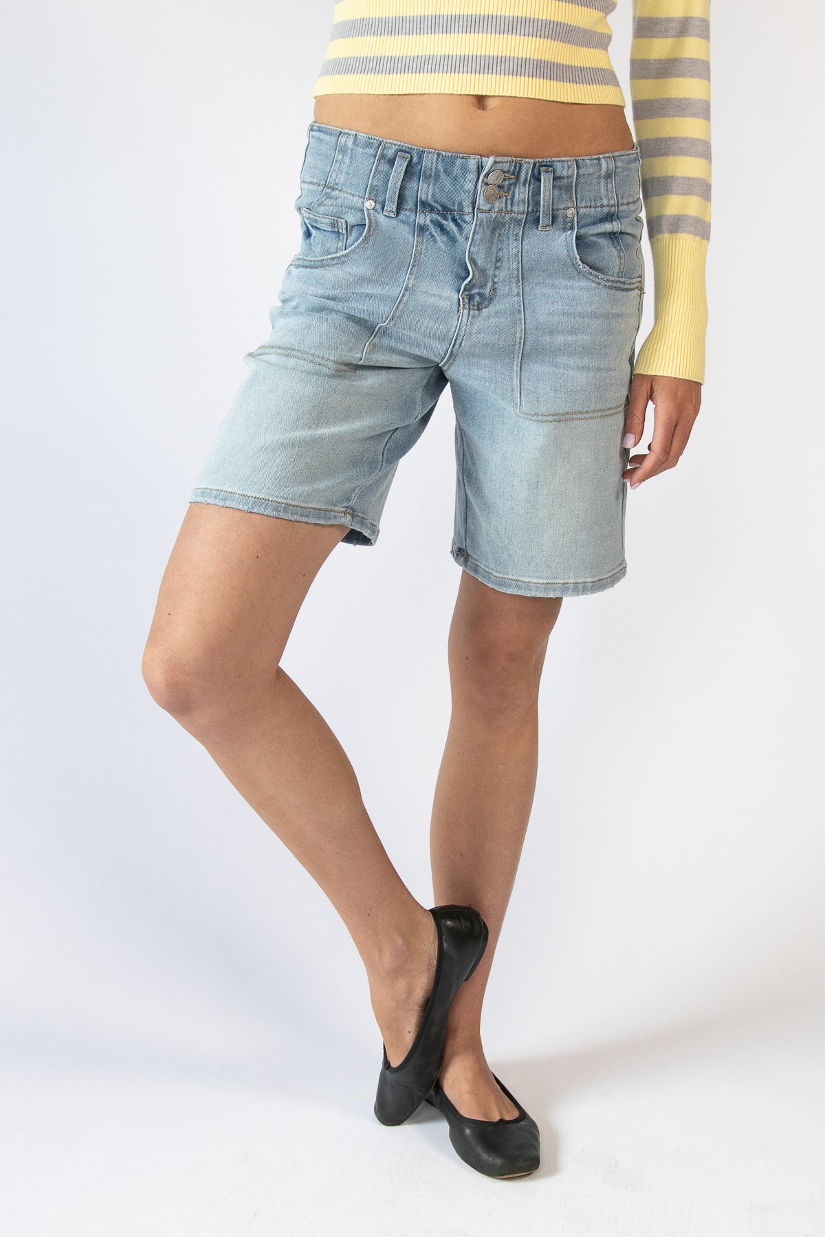 Long Barrel Bermuda Denim Shorts