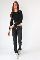 Low Rise Bootcut Belted Jeans