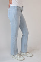 Low Rise Bootcut Belted Jeans