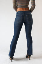 Low Rise Bootcut Belted Jeans Med Wash