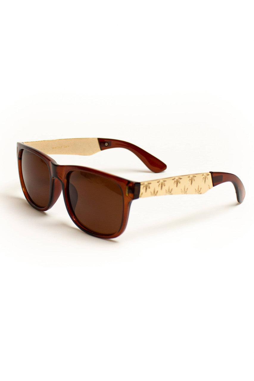 Pot Leaf Stemmed Wayfarer Sunglasses
