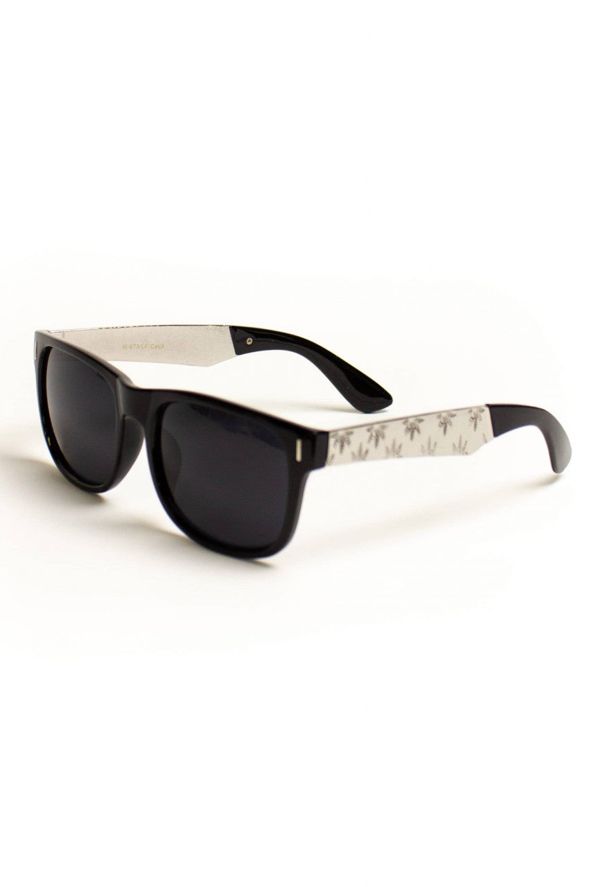 Pot Leaf Stemmed Wayfarer Sunglasses
