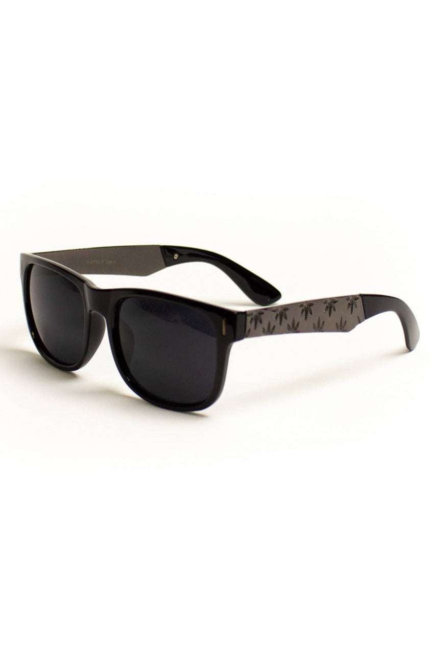 Pot Leaf Stemmed Wayfarer Sunglasses