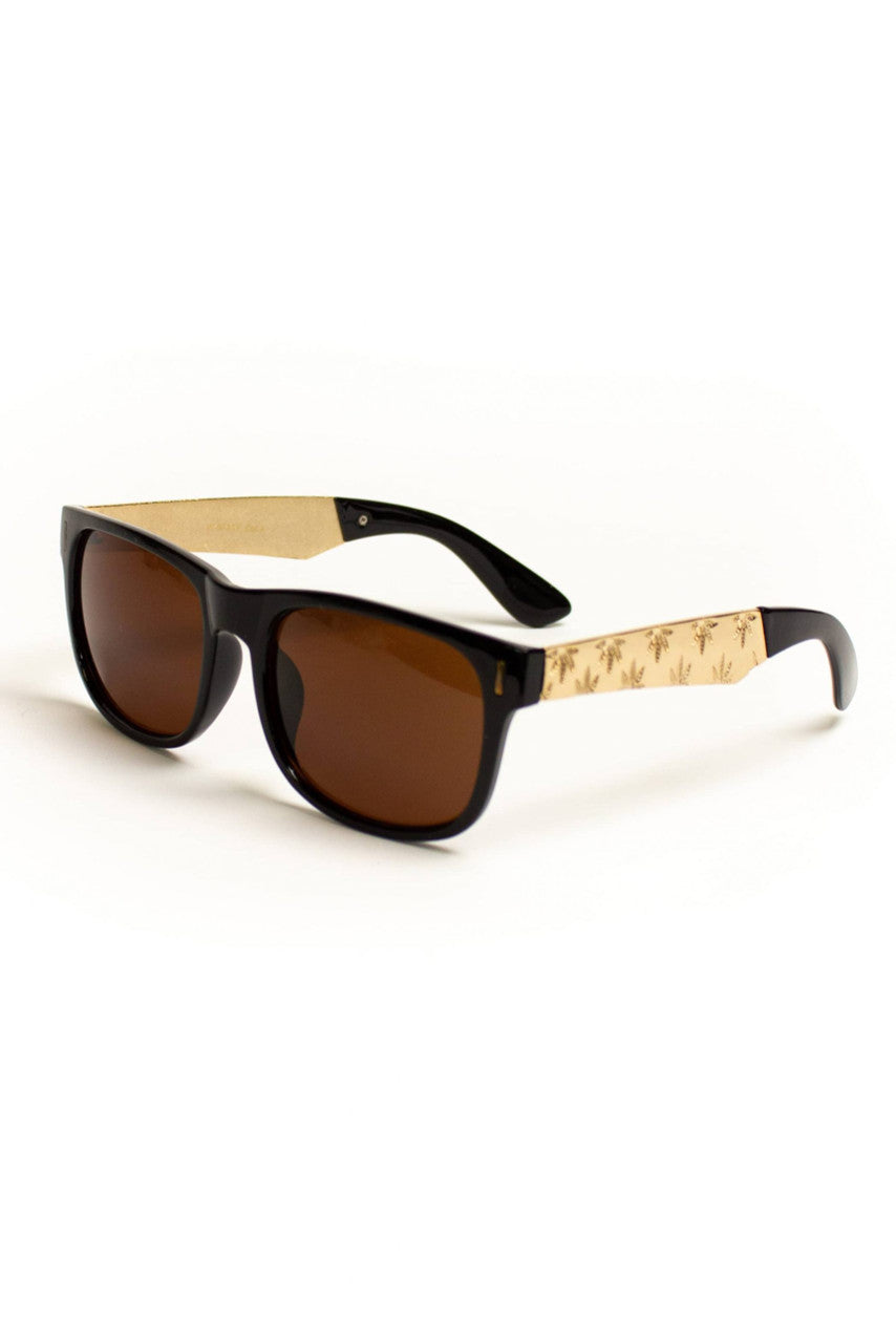 Pot Leaf Stemmed Wayfarer Sunglasses