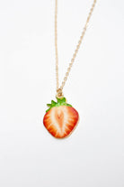 Strawberry Slice Medallion Necklace