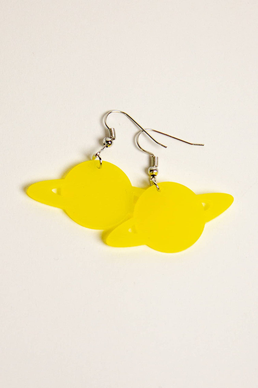 Yellow Saturn Earrings