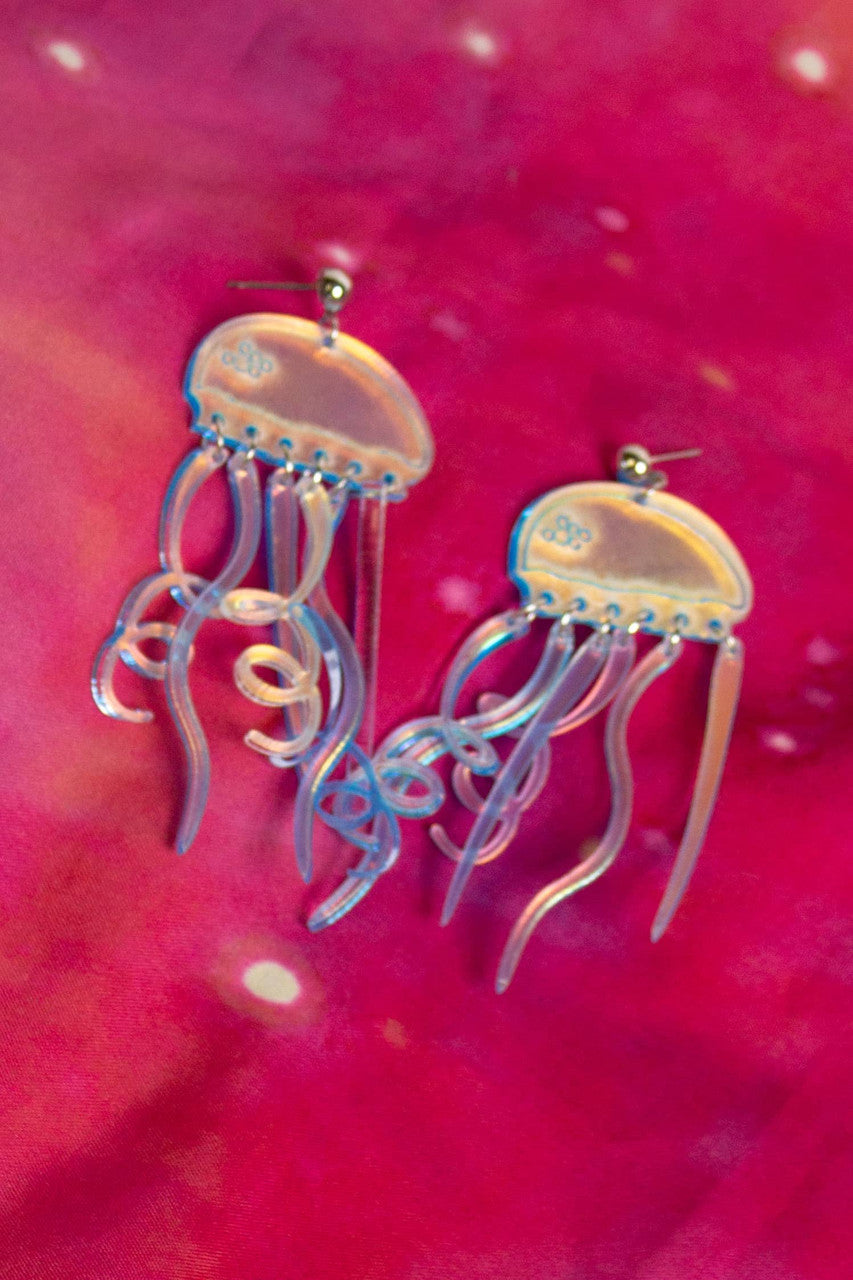Holographic Jellyfish Earrings
