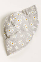 Grey Daisy Textured Bucket Hat