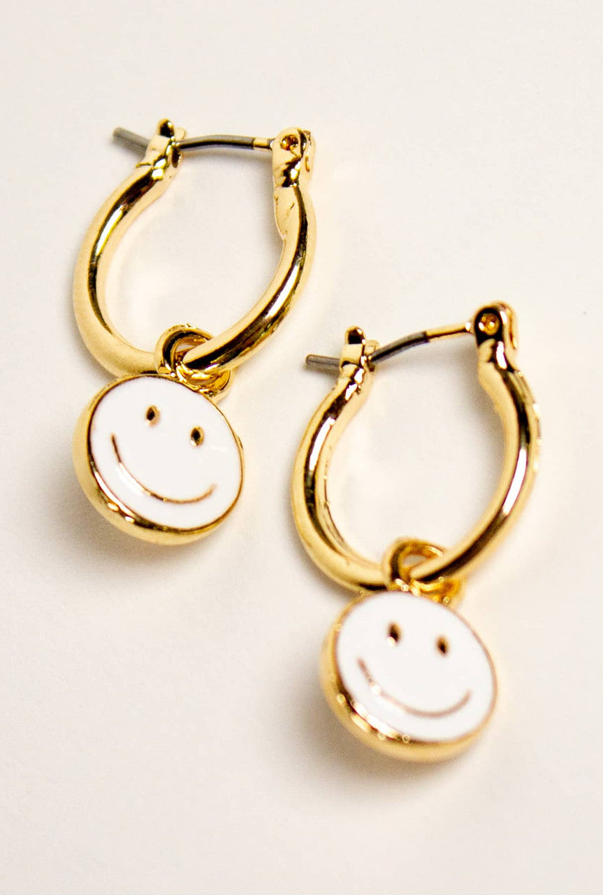 Mini Smiley Face Drop Earrings