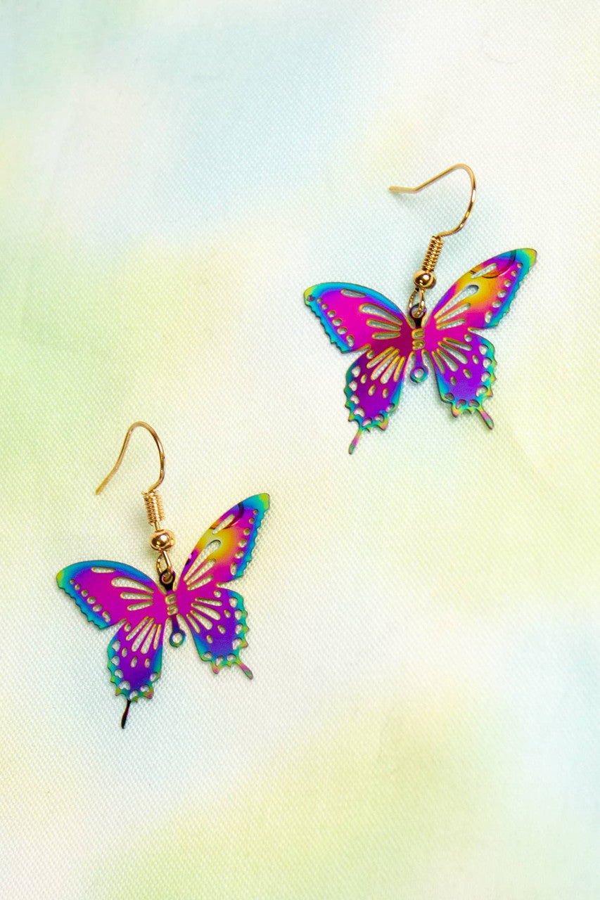 Holographic Y2K Butterfly Earrings