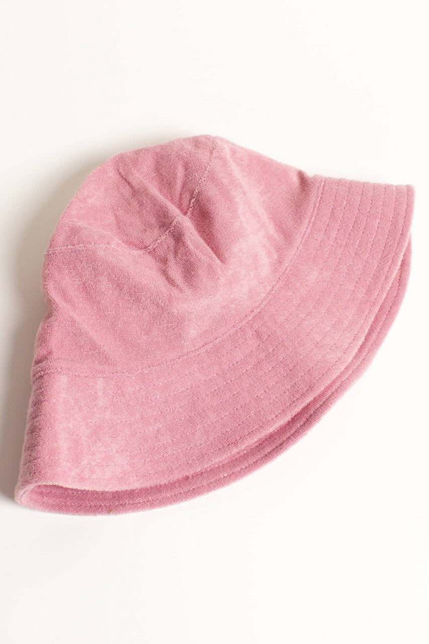 Pink Terry Cloth Bucket Hat