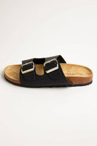 Black Snakeskin Print Sandals