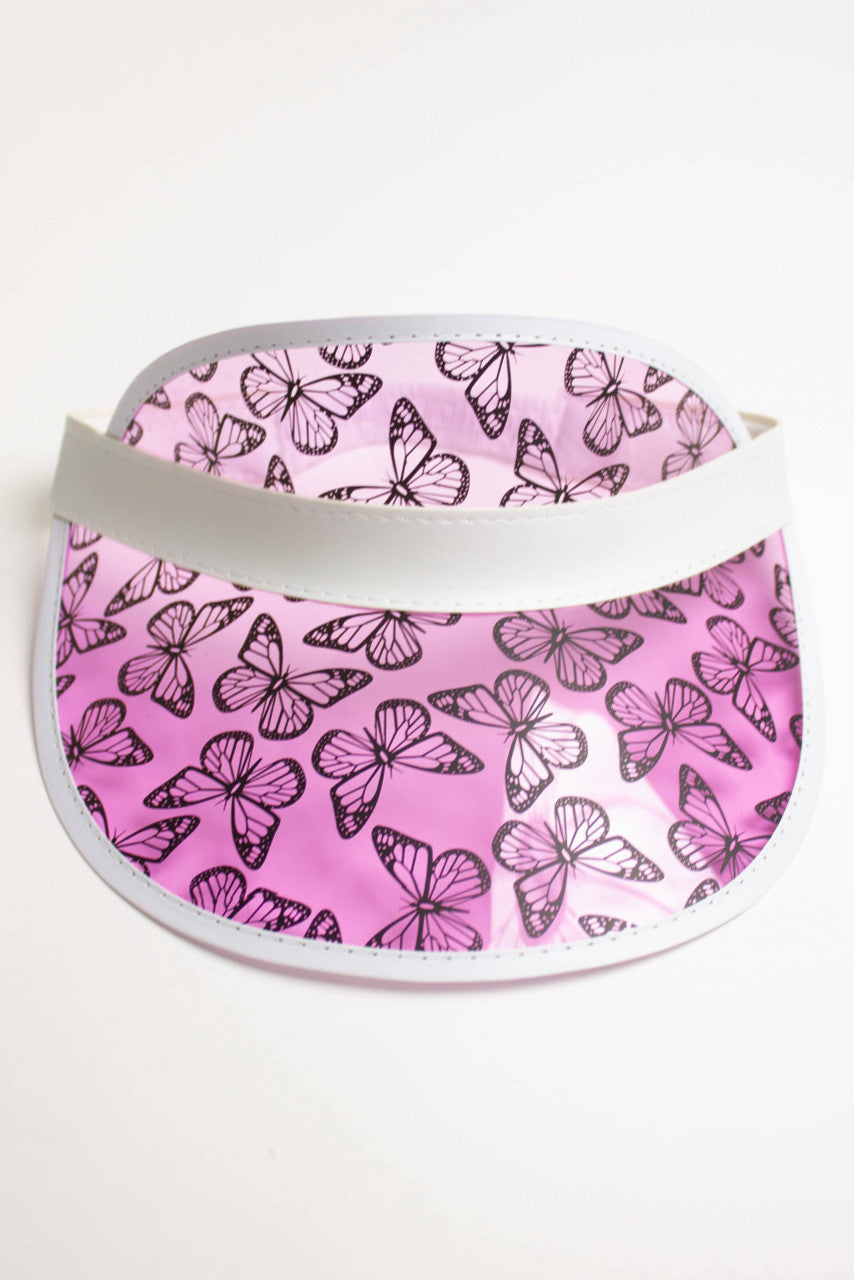 Pink Butterfly Gambler Visor