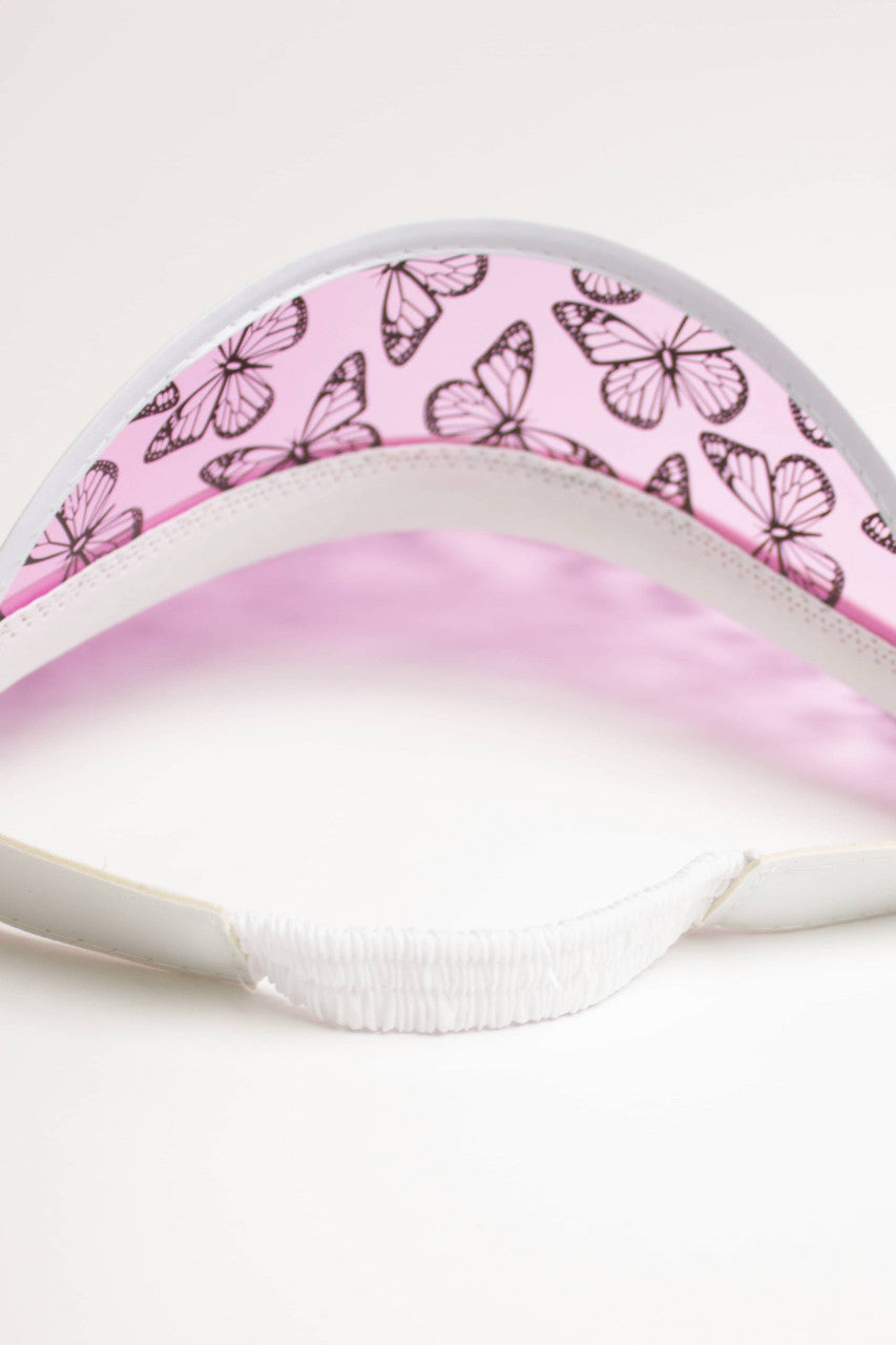 Pink Butterfly Gambler Visor