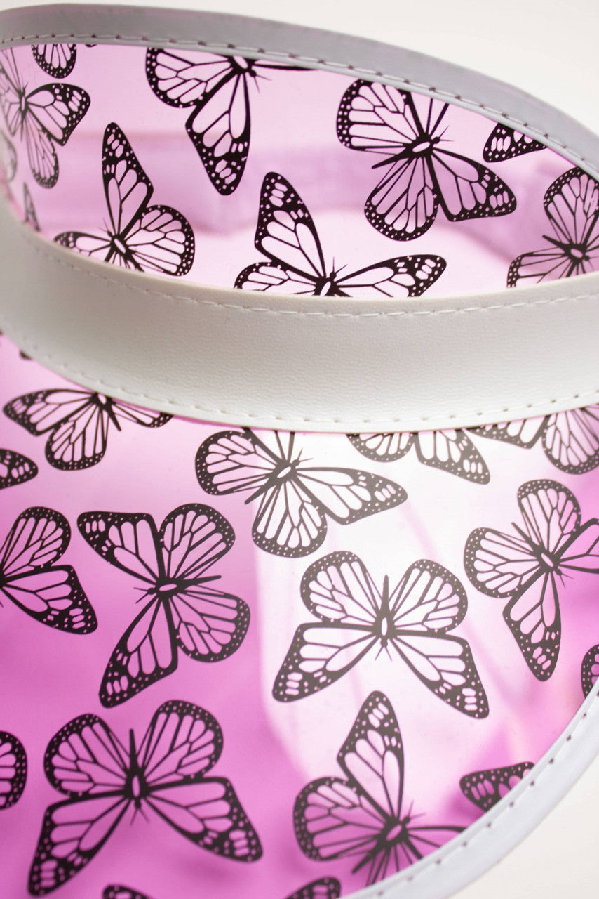 Pink Butterfly Gambler Visor