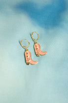 Pink Cowboy Boots Drop Earrings