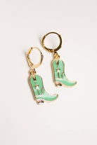 Mint Cowboy Boots Drop Earrings