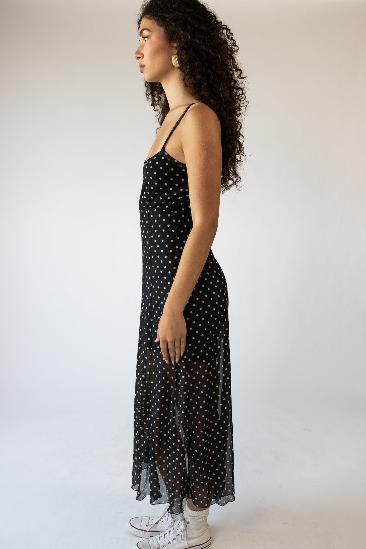 Mesh dot Fit and Flare Dress