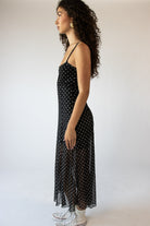 Mesh dot Fit and Flare Dress