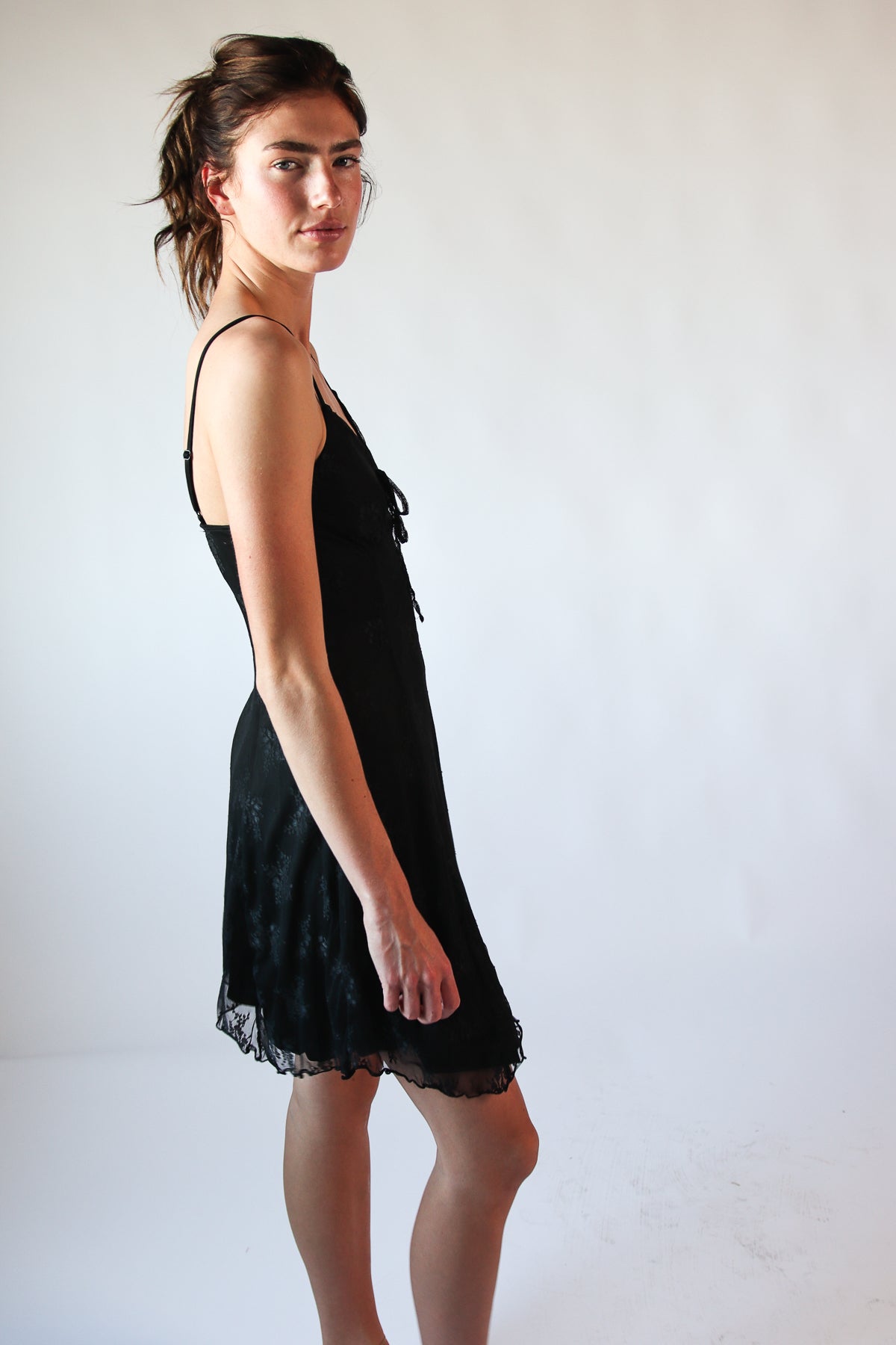 Mesh Lace Hanky Hem Dress