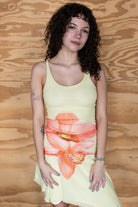 Flower Mesh Hanky Hem Midi Dress