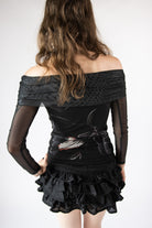 Mesh Over the Shoulder Pattern Top