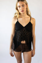 Mesh Hanky Hem Babydoll Cami