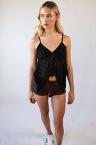 Mesh Hanky Hem Babydoll Cami