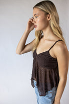 Mesh Hanky Hem Babydoll Cami