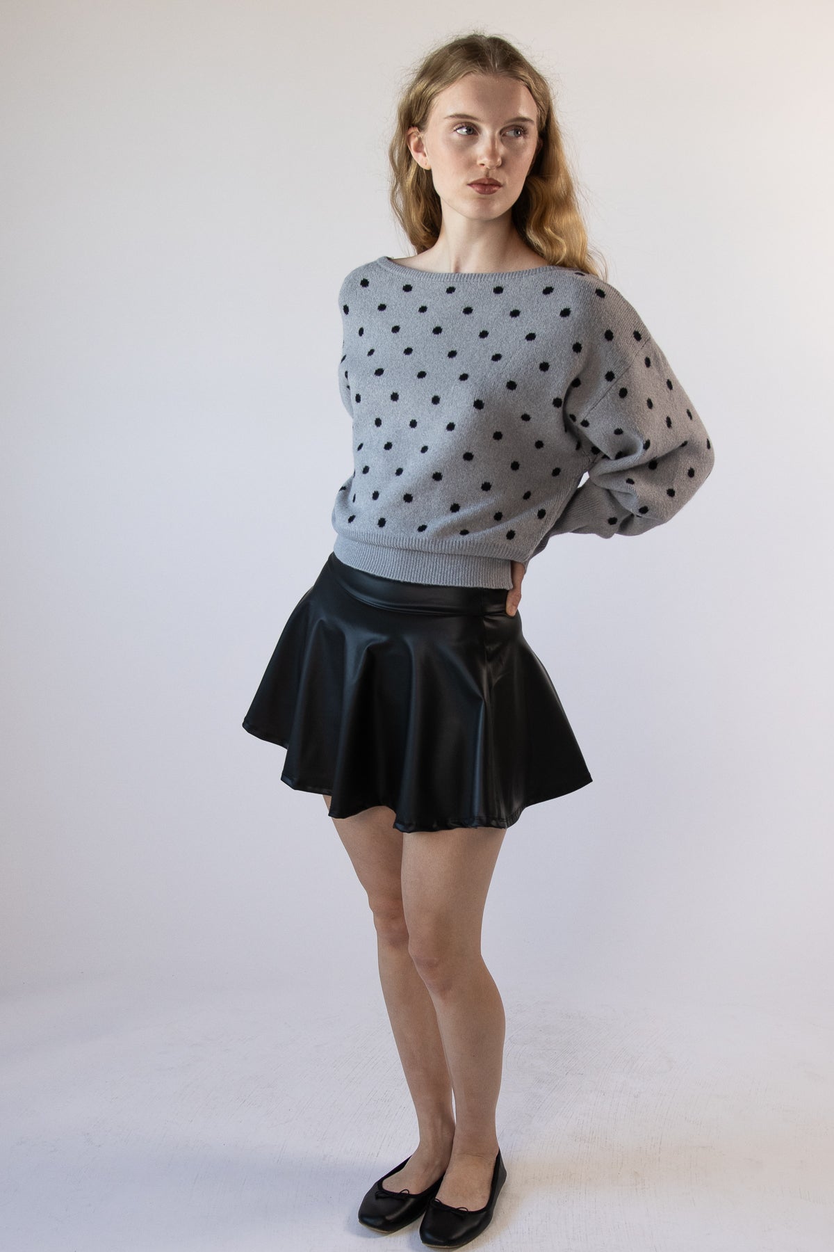 Matte Black Skater Skirt