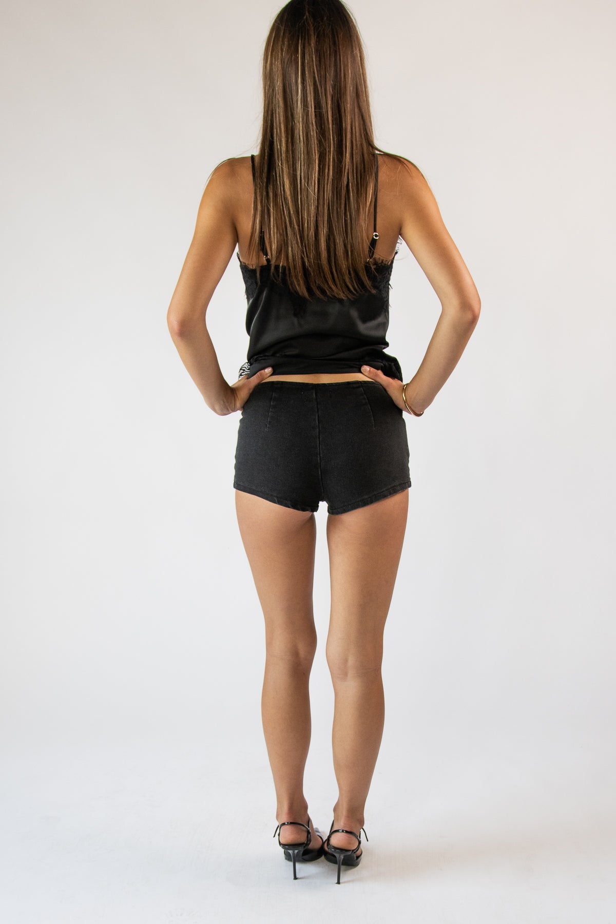 Micro Mini Zip Denim Shorts