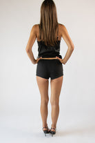 Micro Mini Zip Denim Shorts