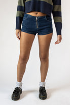 Micro Mini Zip Denim Shorts