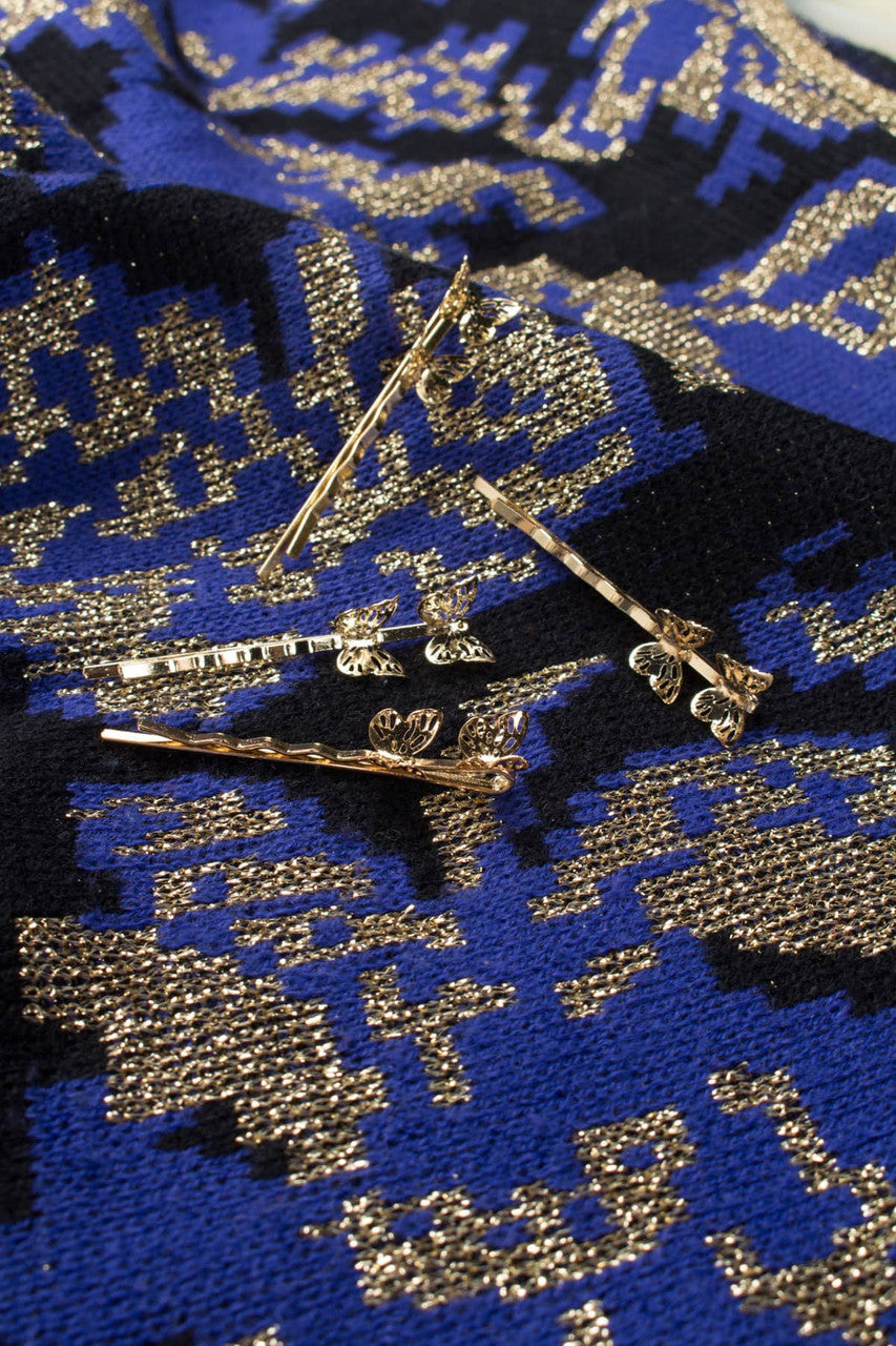 Mini Gold Butterflies Bobby Pins