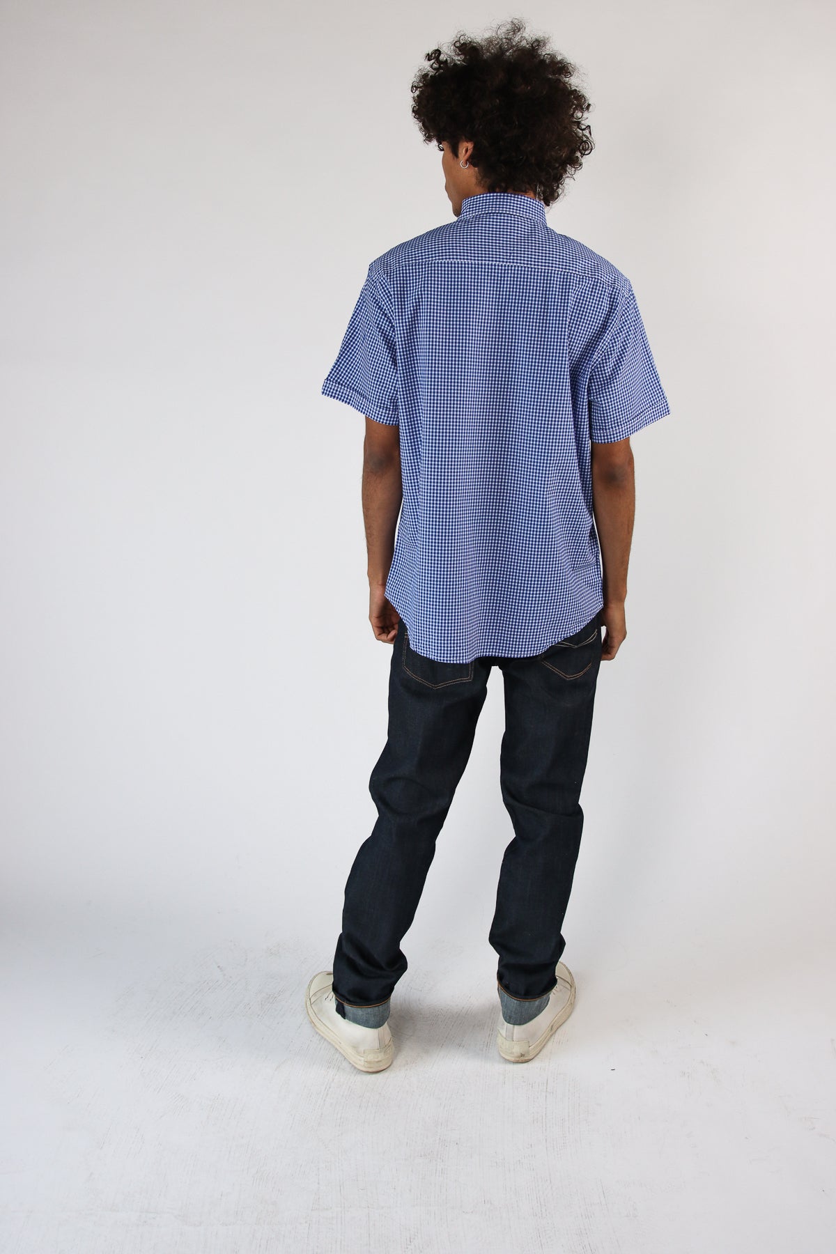 Mini Gingham Button Down Shirt