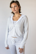 Lightweight Pinstripe Zip Up Hoodie